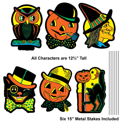Beistle Plastic Vintage Halloween Yard Signs with Metal Stakes