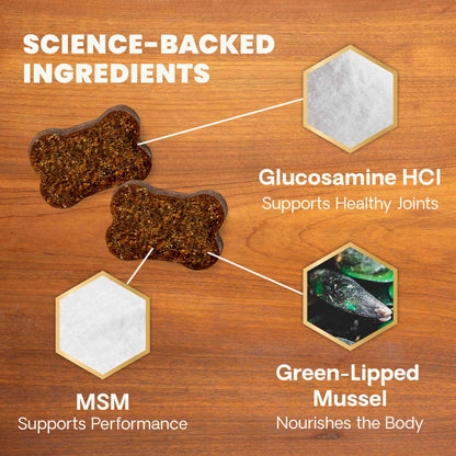 VETRISCIENCE Glycoflex Clinically Proven Hip and Joint Supplement with Glucosamine for Dogs, Chicken, 60 Chews - Vet Recommended Mobility Support Supplement with DMG, MSM, and Perna 🍁 All In One Marketplace Canada
