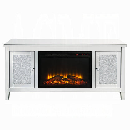 Brilliance Luxury Mirrored TV Stand/Fireplace - Clear