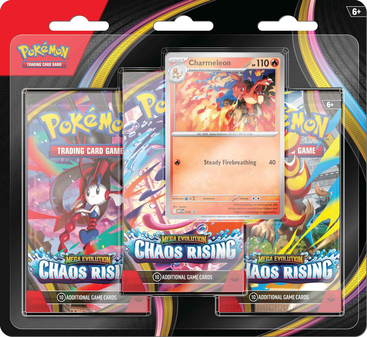Pokémon TCG: Mega Evolution—Chaos Rising Triple Pack (1 Foil Promo Card & 3 Booster Packs) 🍁 All In One Marketplace Canada