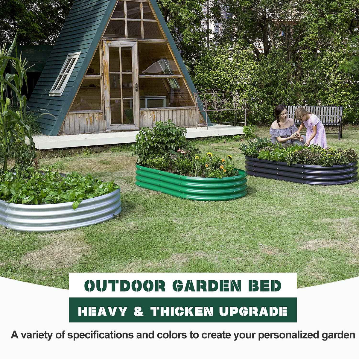 Land Guard Galvanized Raised Garden Bed Kit, Galvanized Planter Raised Garden Boxes Outdoor, Oval Large Metal Raised Garden Beds for Vegetables…… 🍁 All In One Marketplace Canada