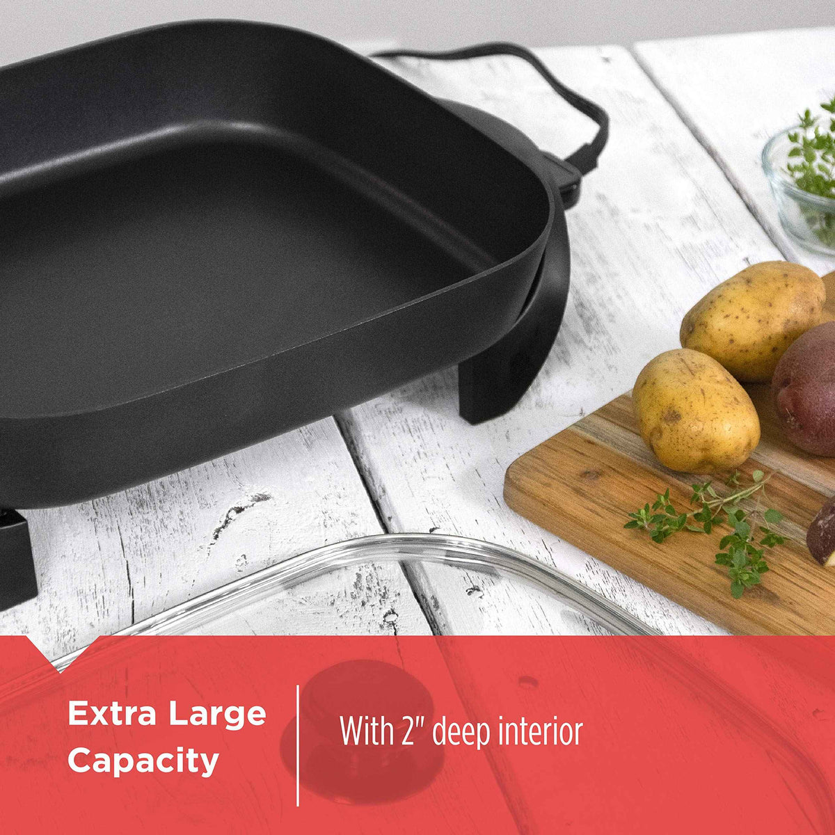 BLACK+DECKER 12x15-Inch Electric Skillet with Glass Lid 🍁 All In One Marketplace Canada