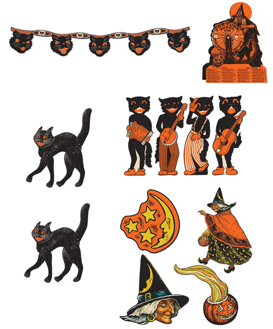 Beistle S6AZA S6AZAVintage Halloween Decoration Assortment Sizes, Multicolored