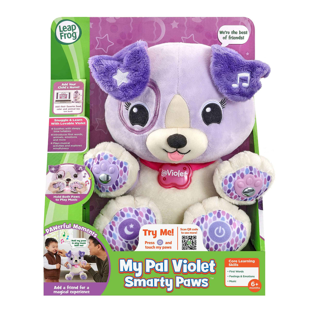 LeapFrog My Pal Violet Smarty Paws, Infant Plush Toy with Personalization, Music and lullabies, Learning Content for Baby to Toddler, English Version 🍁 All In One Marketplace Canada