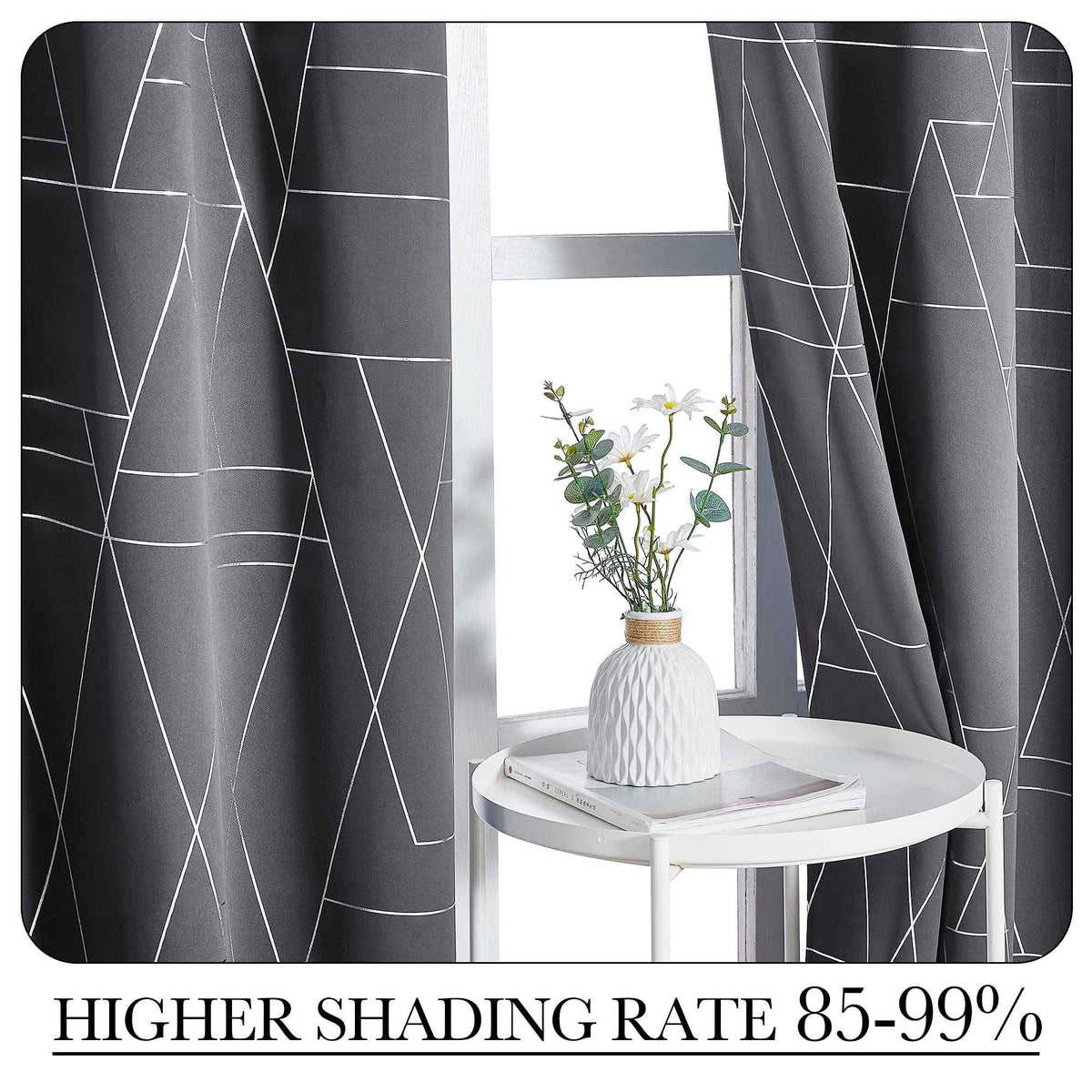 NICETOWN Halloween Blackout Curtains for Living Room - Foil Printed Shiny Stripes Pattern Thermal Insulated Blackout Drapes for Bedroom Kitchen Loft Cafe Window (2 Panels, 52" Wide by 63" Long)