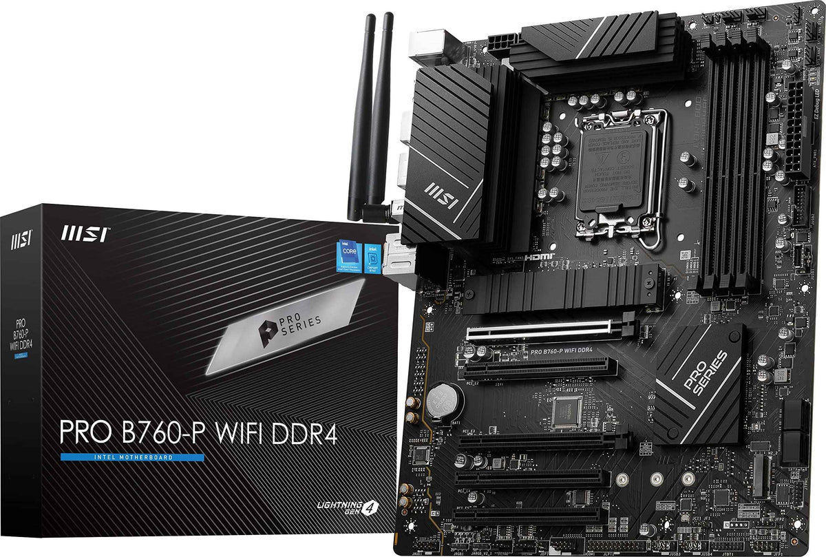 MSI PRO B760-P WiFi DDR4 ProSeries Motherboard (Supports 12th/13th Gen Intel Processors, LGA 1700, DDR4, PCIe 4.0, M.2, 2.5Gbps LAN, USB 3.2 Gen2, Wi-Fi 6E, ATX) 🍁 All In One Marketplace Canada