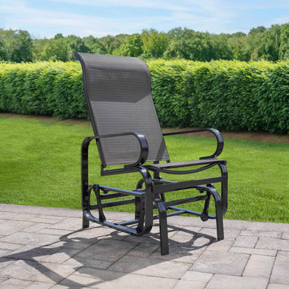 Sojag Belle Patio Glider Chair with Heavy-Duty Steel Frame and PVC-Coated Fabric, Easy-Glide Outdoor Patio Rocking Chair, Dark Grey 🍁 All In One Marketplace Canada