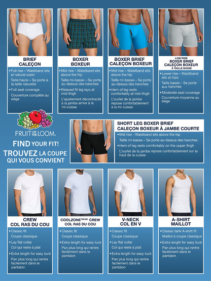 Fruit of the Loom Men's 5 Pack Exposed Waistband Assorted, Blues Boxer, Size Small 🍁 All In One Marketplace Canada