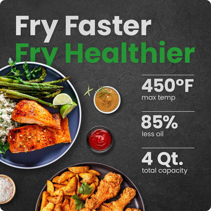 Chefman Air Fryer – 4 QT Compact Airfryer for Quick & Easy Meals, Features Hi-Fry Technology for Extra Crisp, Easy-View Window, Touch Controls with 4 Presets, Nonstick & Dishwasher Safe Basket - Black 🍁 All In One Marketplace Canada
