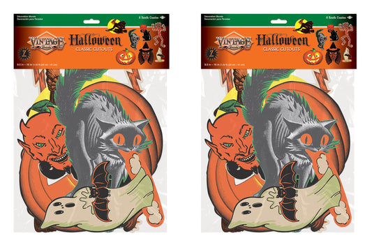 Beistle Vintage Halloween Classic Cutouts 14 Piece, 9.5" - 16", Multicolor