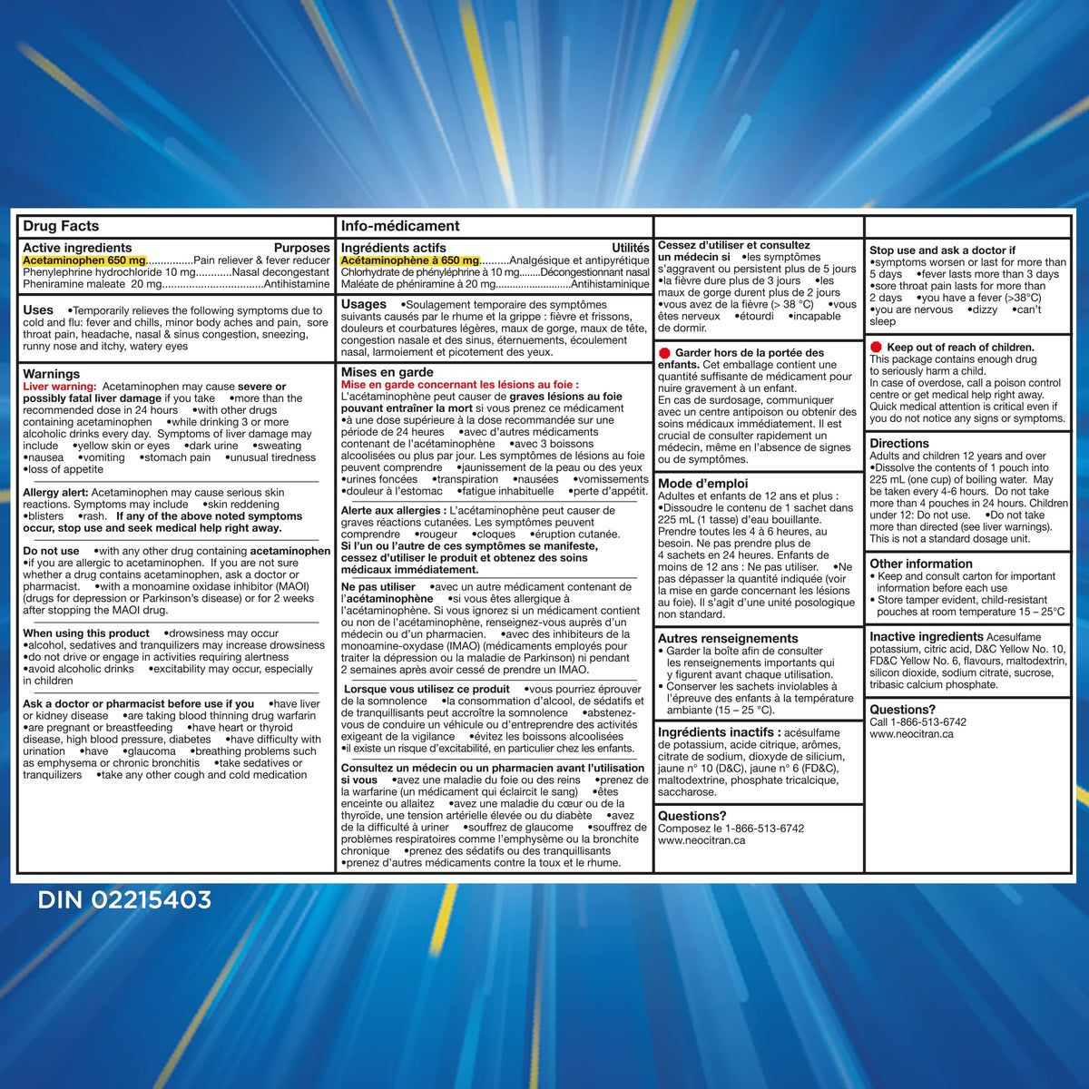 NEOCITRAN® ES Cold & Sinus Night Lemon 🍁 All In One Marketplace Canada