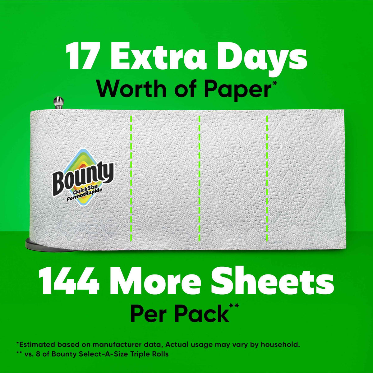 Bounty Paper Towels Quick-Size, White, 8 Family Triple Rolls = 27 Regular Rolls 🍁 All In One Marketplace Canada