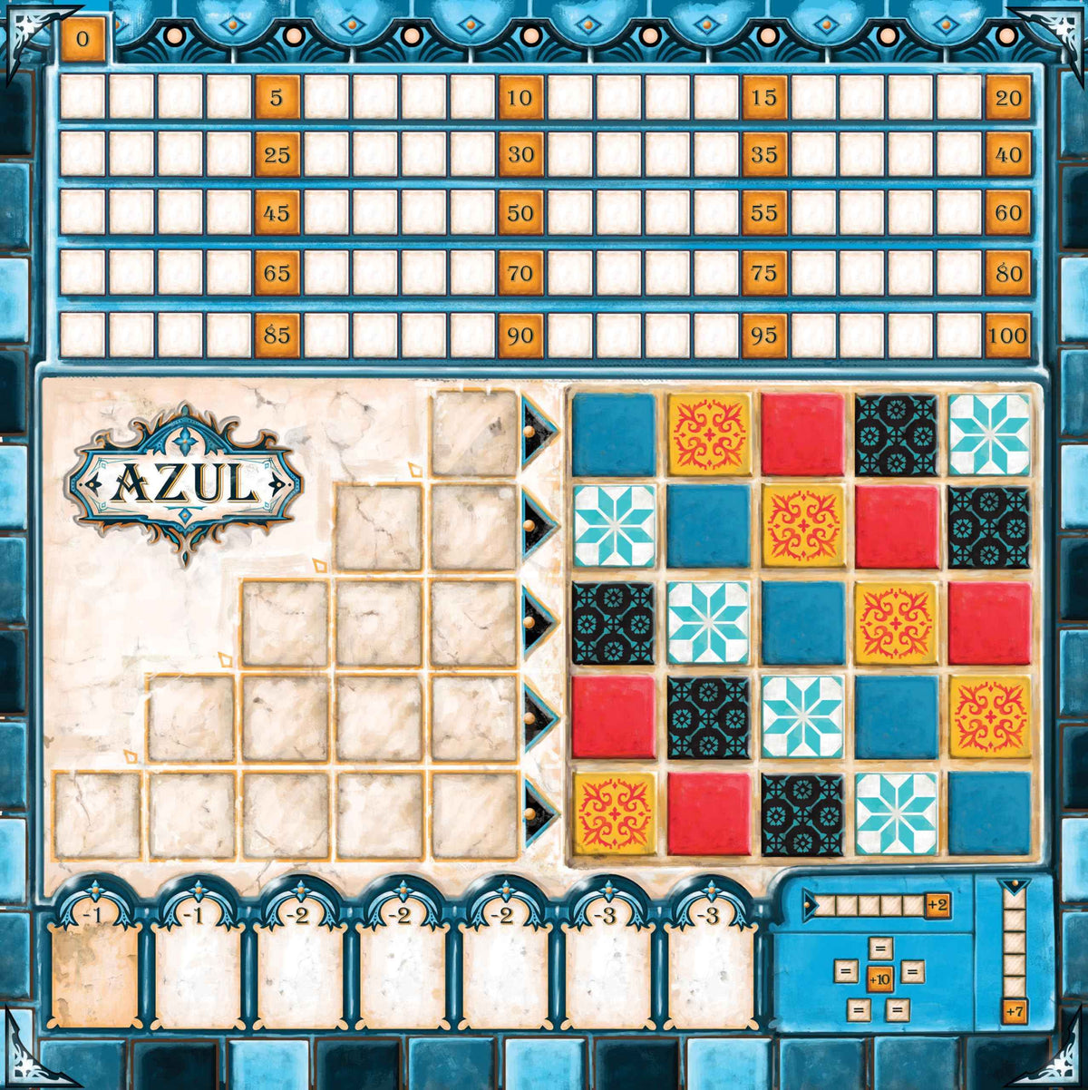 Azul Board Game - 2-4 Players - Fun Family Board Game - 30-45 Minutes of Gameplay - Games for Family Game Night - For Kids and Adults Ages 8+ - Bilingual - Made By Next Move Games 🍁 All In One Marketplace Canada