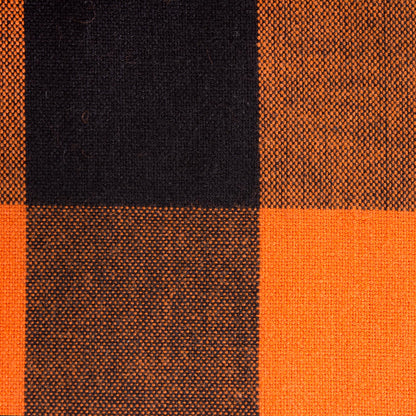 DII 100-Percent Cotton, Machine Washable, Dinner, Halloween Table Runner 14x108", Orange and Black Buffalo Check
