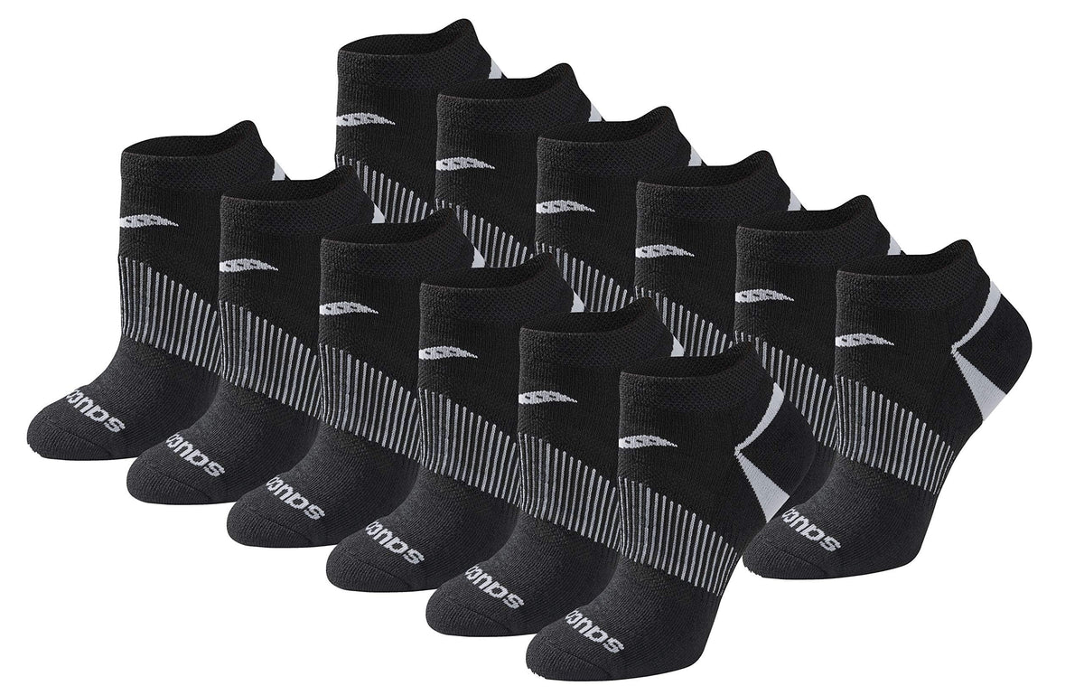 Saucony Women's RunDry Performance Selective Cushion Socks, Available in S-L (6, 12 Pairs), Black Basic (12 Pairs), Medium 🍁 All In One Marketplace Canada