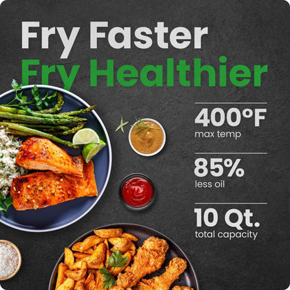CHEFMAN Multifunctional Digital AirFryer+ Rotisserie,Dehydrator, Convection Oven17 Touch Screen Presets Fry,Roast,Dehydrate, Bake, XL 10L Family Size,Auto Shutoff,Large Easy-View Window Black,10 Quart 🍁 All In One Marketplace Canada