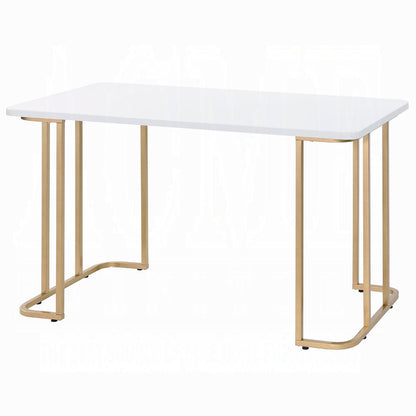 Laire Elegant High Gloss Multi-Purpose Desk - White/Gold
