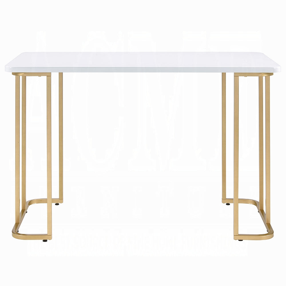 Laire Elegant High Gloss Multi-Purpose Desk - White/Gold