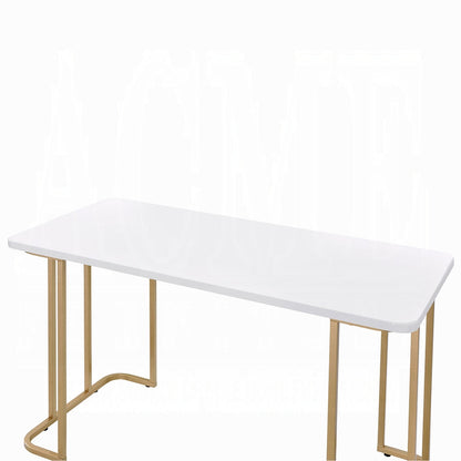 Laire Elegant High Gloss Multi-Purpose Desk - White/Gold
