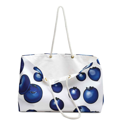 Blueberry Pattern Weekender Bag | Fruit Print Travel Tote Bag
