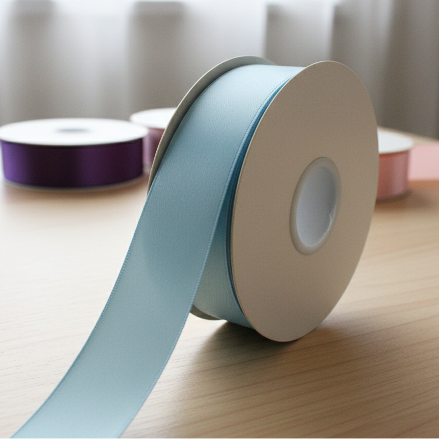 30 Meter Double Face Light blue Ribbon Roll#308