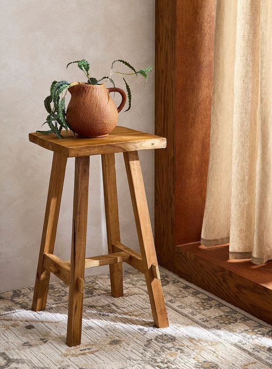 Barhocker Artisan aus recyceltem Teakholz