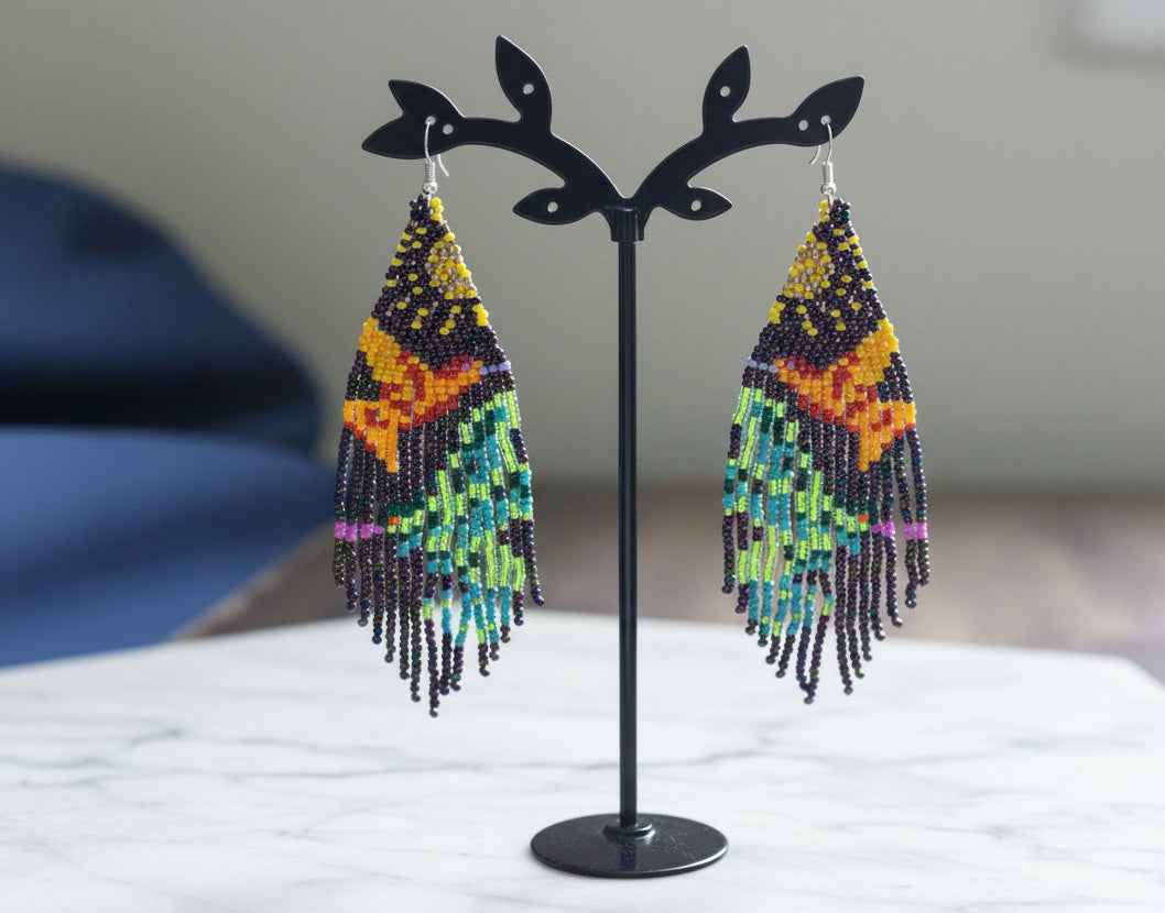 Purple Sky Dancer Beaded Earrings