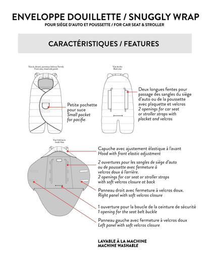 Snugly Baby Wrap Designed For Car Seat And Stroller Off-White