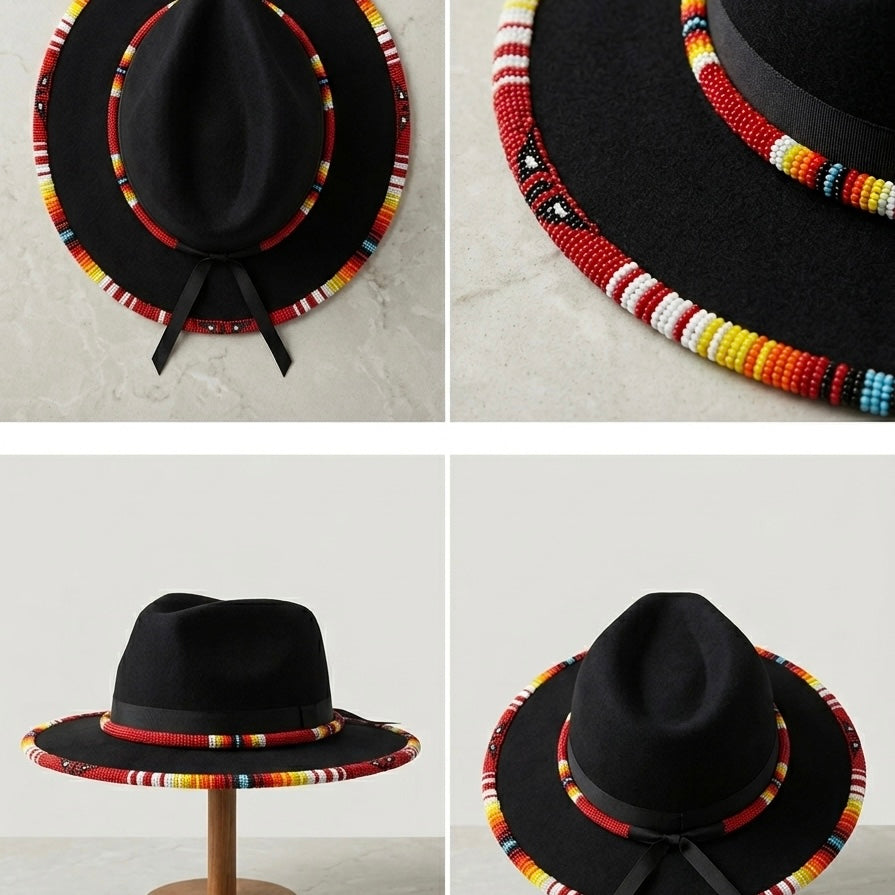 Size-61 Handmade Beaded Hat