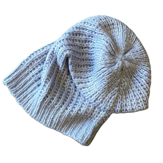 Simple Knit Hat With Tie Back