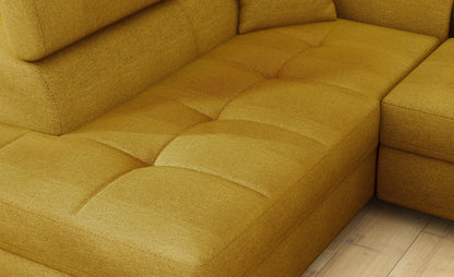 Anton Storage Sleeper Sectional Sofa - Mustard
