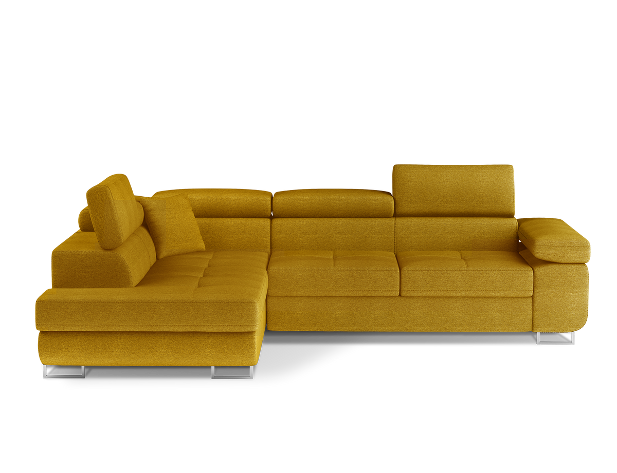 Anton Storage Sleeper Sectional Sofa - Mustard