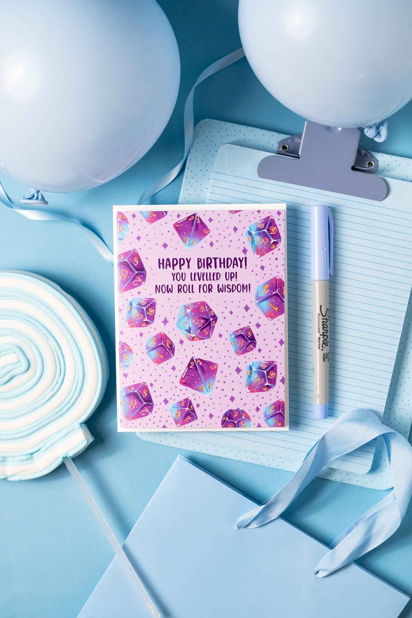 Happy Birthday! You Levelled up! Now Roll For Wisdom! - Greeting Card