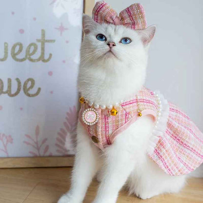 Princessa Dog Dress & Bow Set – Formal Outfit for Dogs