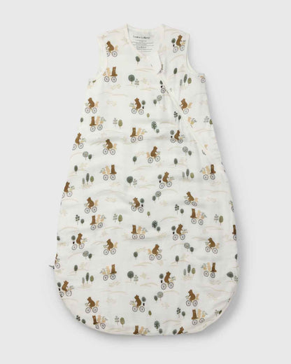 Baby Bamboo Muslin Sleep Sack 0.5 TOG - Bears on Bikes