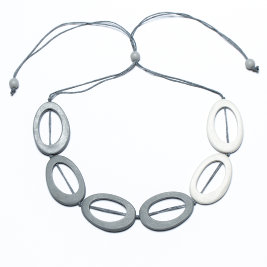 Resin Two Tone Hoop Necklace