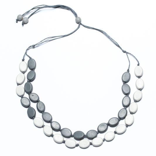 Resin Double Strand Two Tone Necklace