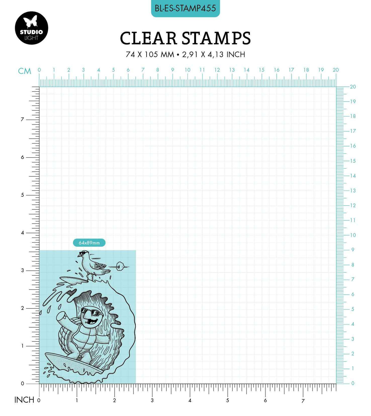 BL Clear Stamp Surf Dude By Laurens 89x64x3mm 1 PC nr.455