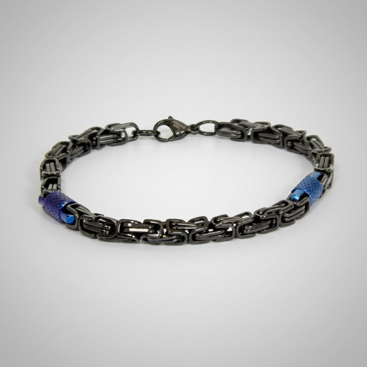 Men's Two-Tone Byzantine Chain Link Bracelet | Stainless Steel