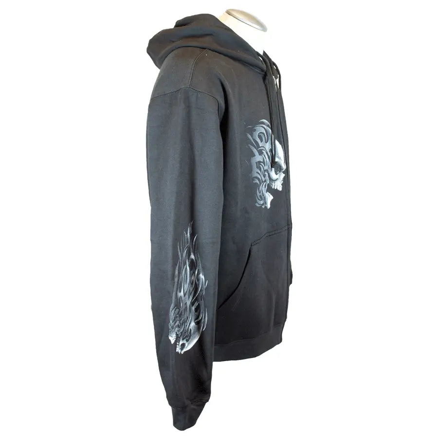 BOL Men's Head Butt Skulls Zipper Hoodie