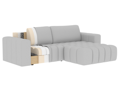 Bonett 4 Seater Storage Sleeper Chaise Sofa - Navy Blue