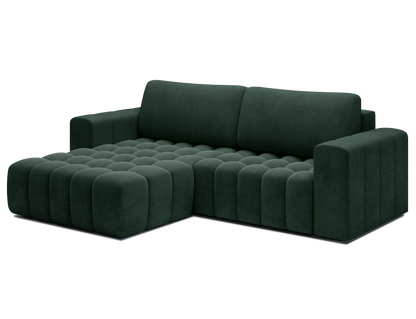 Bonett 4 Seater Storage Sleeper Chaise Sofa - Dark Green
