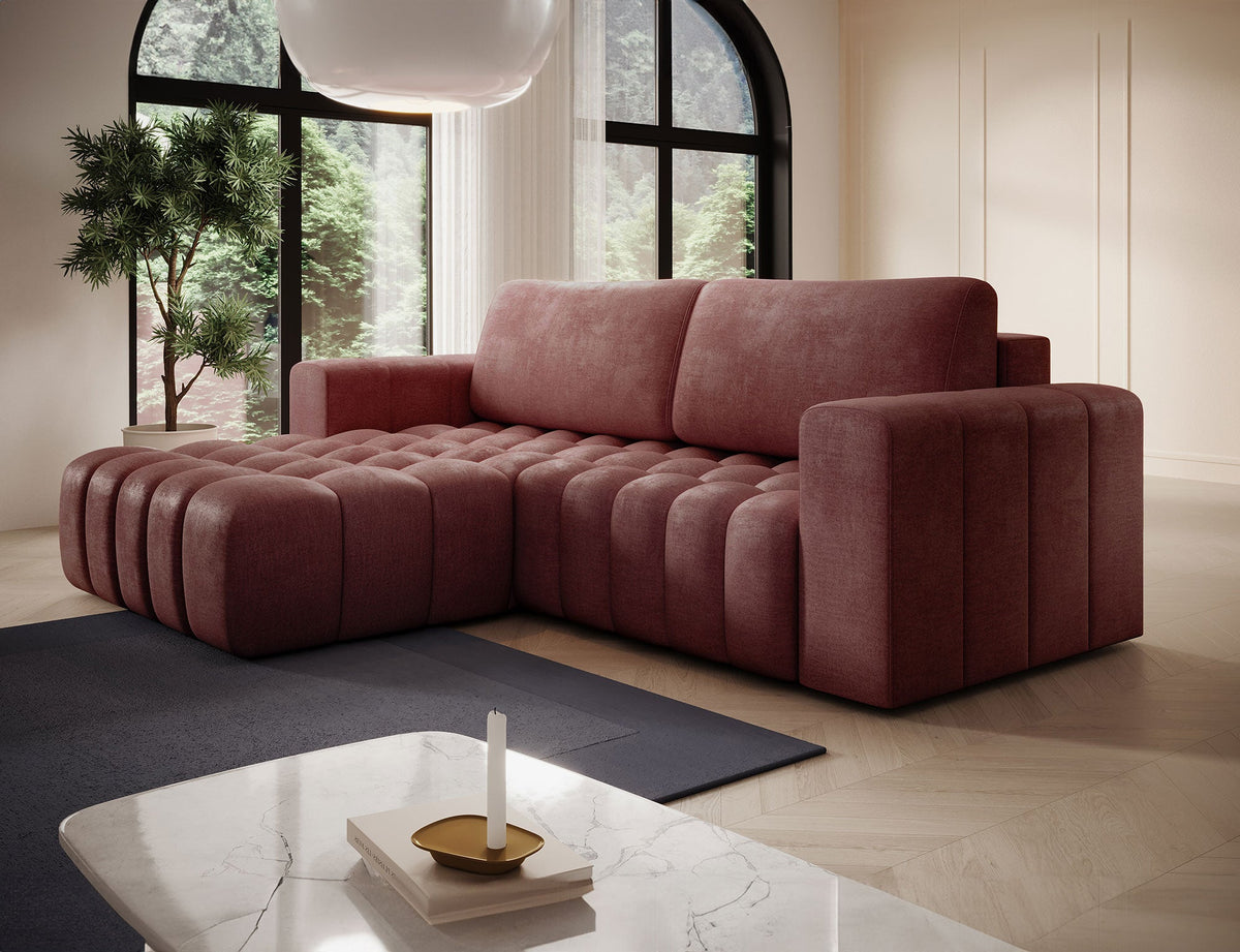 Bonett 4 Seater Storage Sleeper Chaise Sofa - Plum