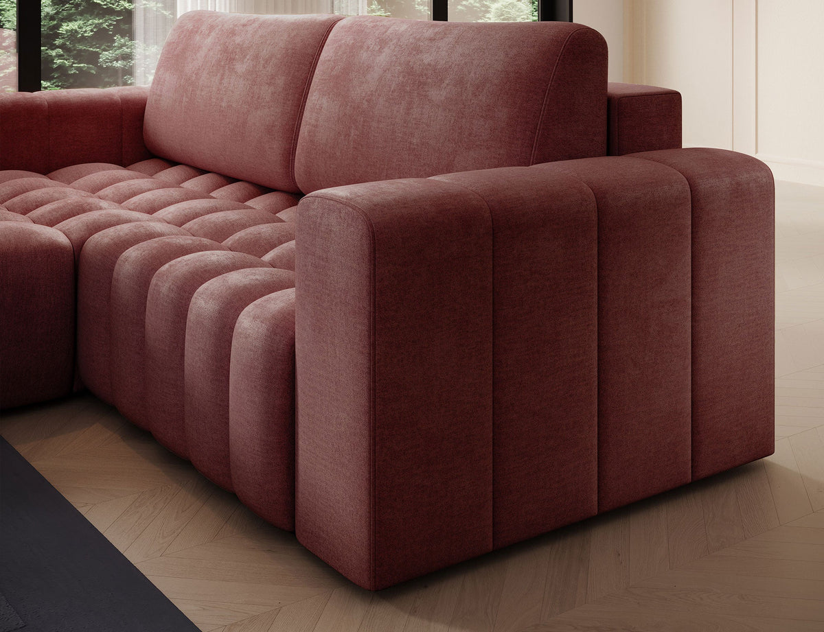 Bonett 4 Seater Storage Sleeper Chaise Sofa - Plum