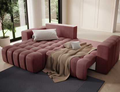 Bonett 4 Seater Storage Sleeper Chaise Sofa - Plum