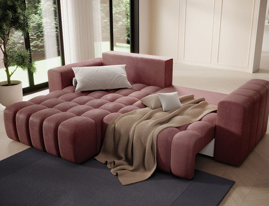 Bonett 4 Seater Storage Sleeper Chaise Sofa - Plum