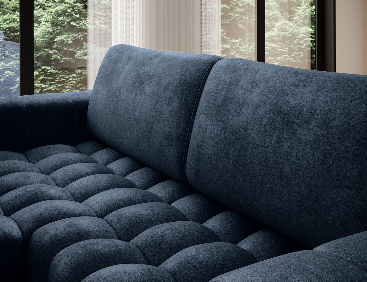 Bonett 4 Seater Storage Sleeper Chaise Sofa - Navy Blue