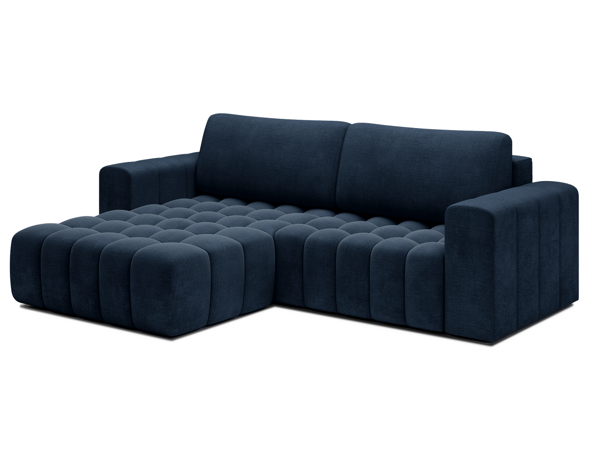 Bonett 4 Seater Storage Sleeper Chaise Sofa - Navy Blue
