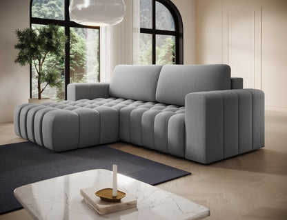 Bonett 4 Seater Storage Sleeper Chaise Sofa - Grey