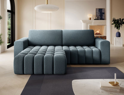 Bonett 4 Seater Storage Sleeper Chaise Sofa - Teal Blue
